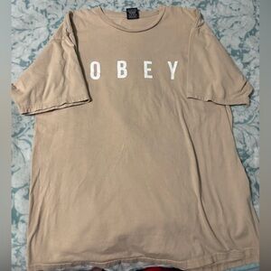Obey Men's Tan T-Shirt
